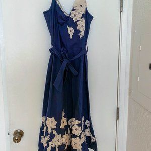 Anthropologie Odille Beaded Appliqué Dress